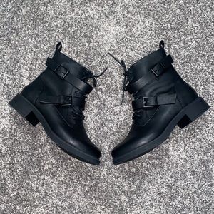 Torrid Black Pleather Combat Boots